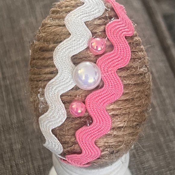 Rustic Pink Set of 4 Jute Easter Eggs, Custom Eggs, Farm Easter Décor, Religious - Picture 14 of 16